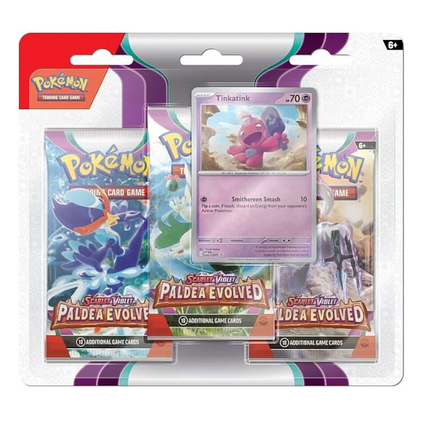 Pokémon Blister Pack – 3-pack Scarlet & Violet: Paldea Evolved (Tinkatink)